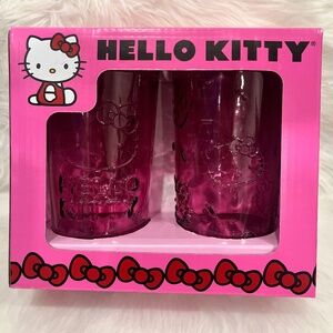 Hello Kitty Pink Glass Cups